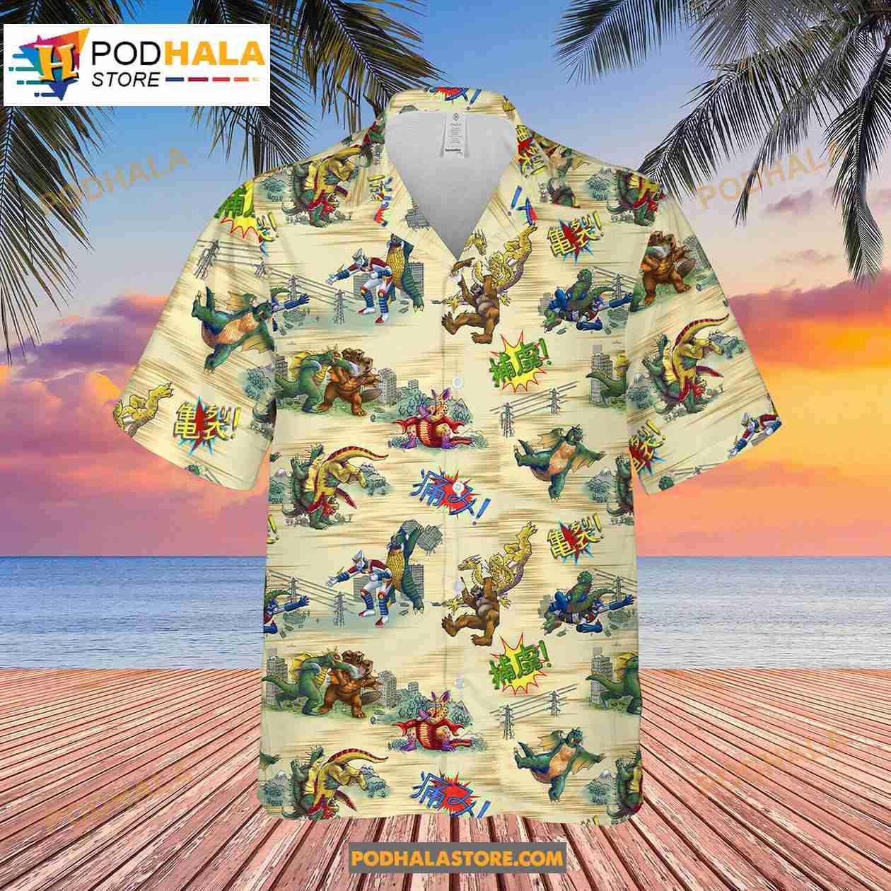 Godzilla-King-Of-Monster-Vintage-Beach-Button-Down-Tropical-Hibiscus-Hawaiian-Shirt.jpg