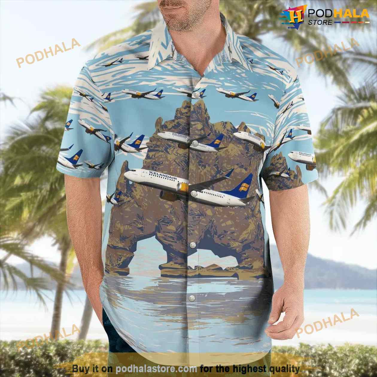 Icelandair Boeing 737 MAX 8 Hawaiian Shirt Outfit