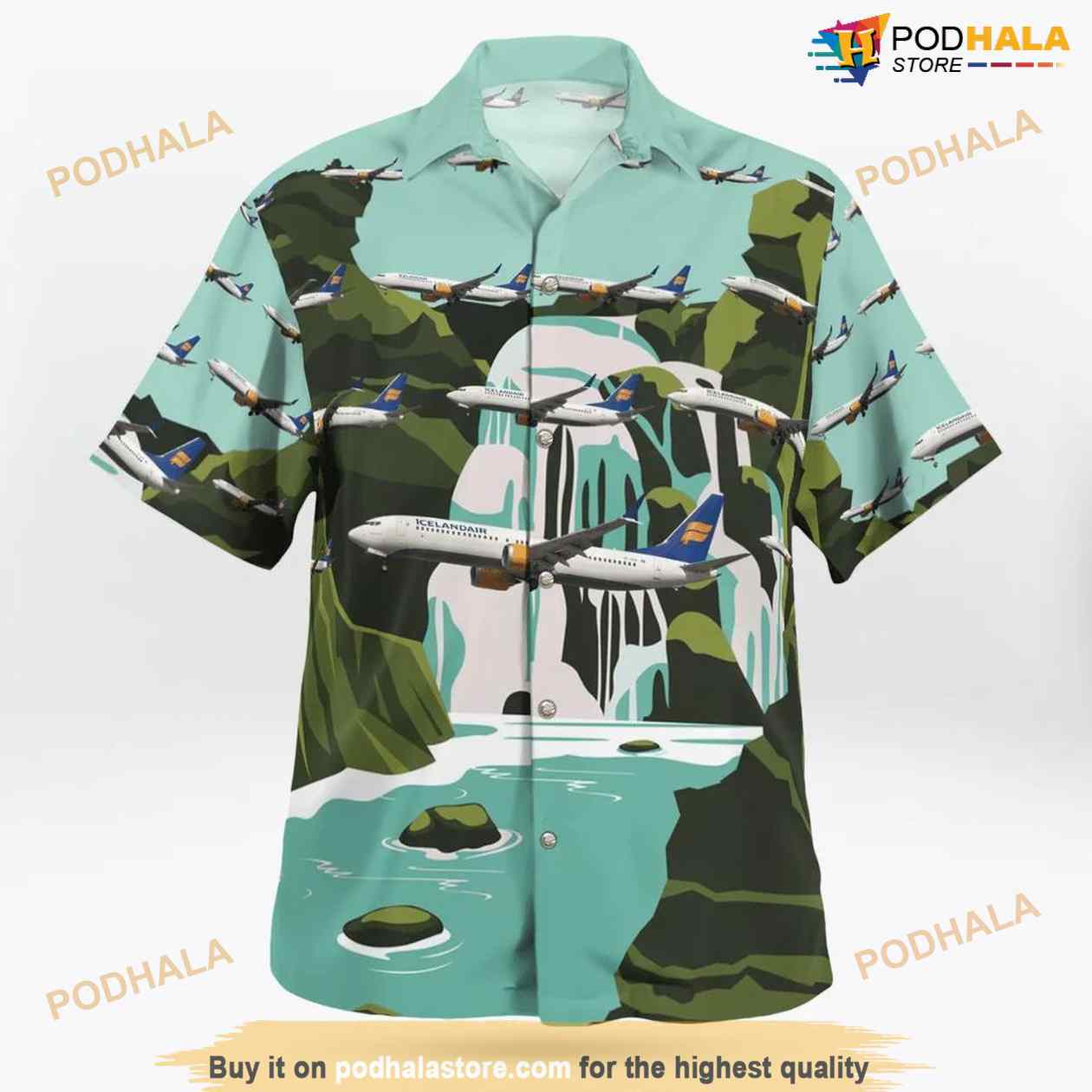Icelandair Boeing 737 MAX 9 Hawaiian Shirt Cheap