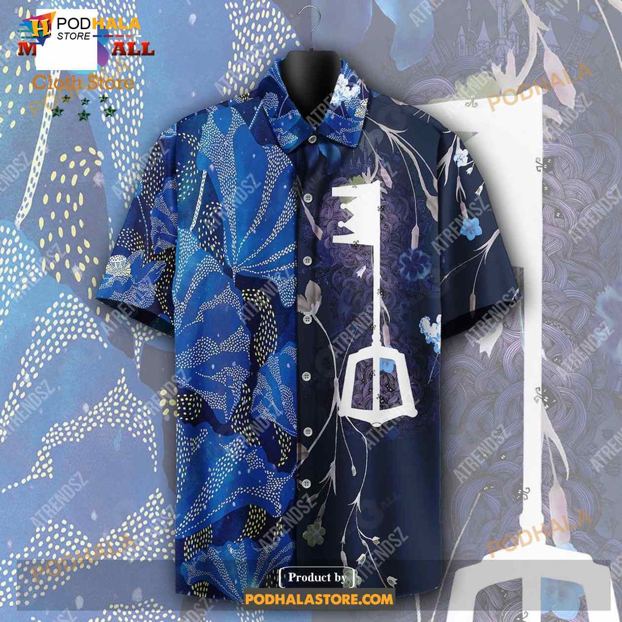 Kingdom-Hearts-Funny-Hawaiian-Shirt-Keyblade-Floral-Topical-Blue-Hawaii-Aloh-1.jpg