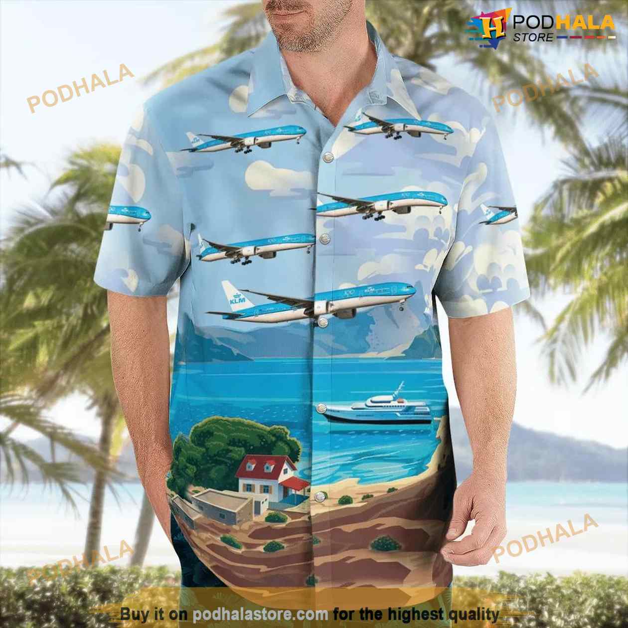 KLM Boeing 777-300ER Hawaiian Shirt Outfit