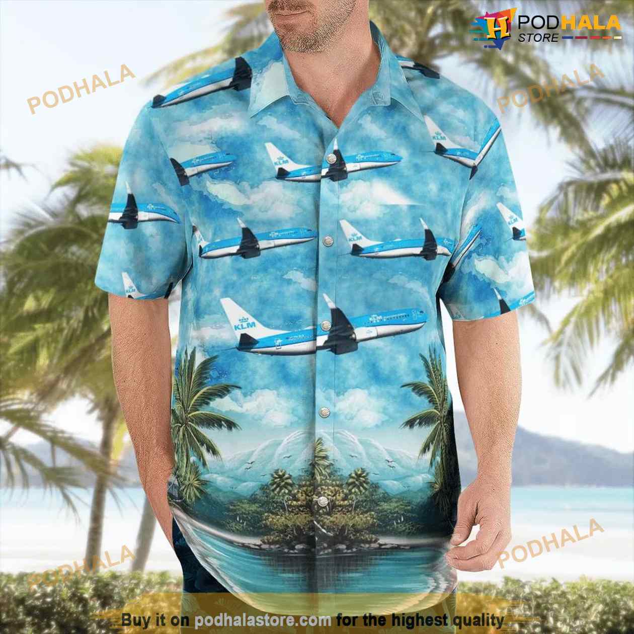 KLM - Royal Dutch Airlines Boeing 737-8K2 Cheap Hawaiian Shirt