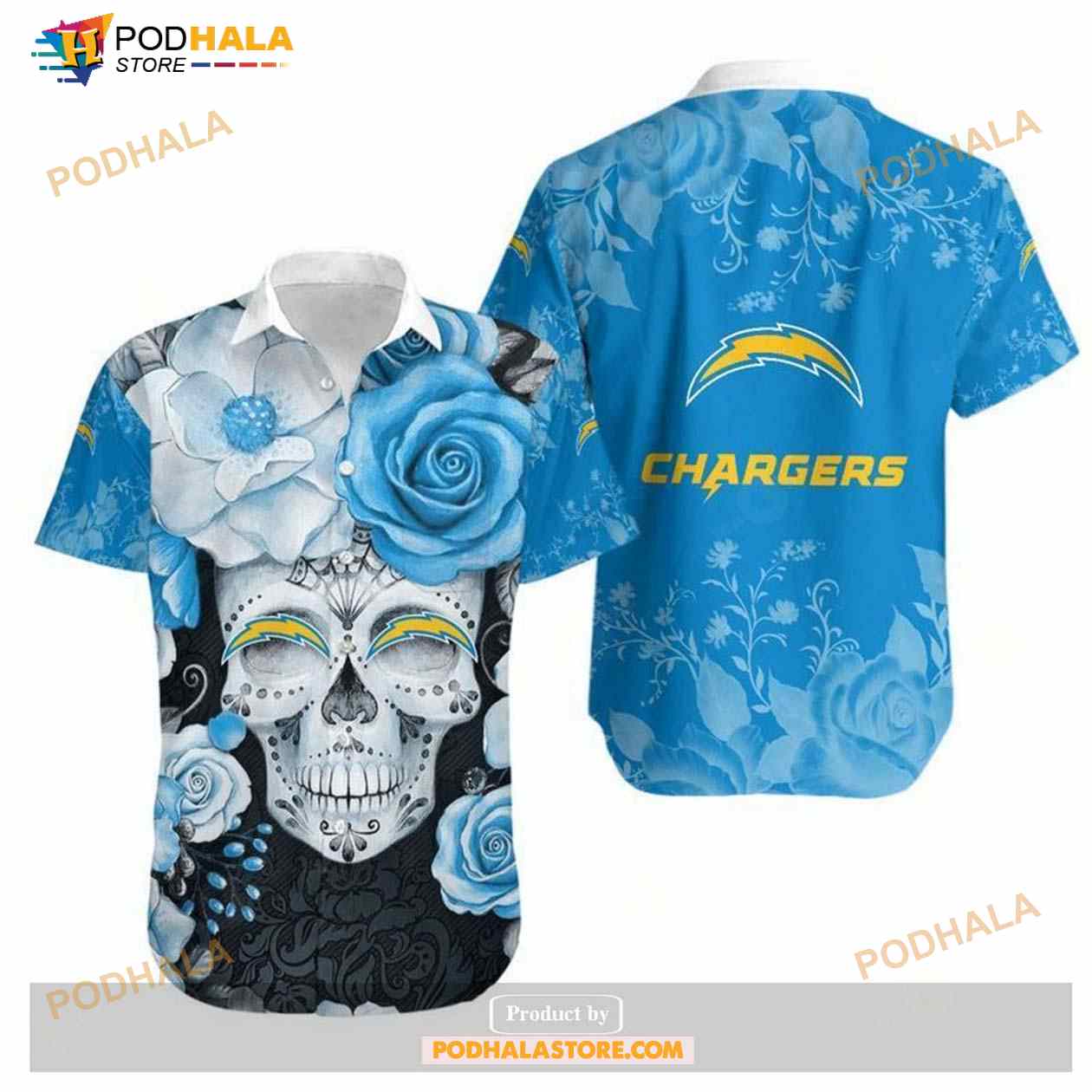 Los-Angeles-Chargers-Skull-NFL-Gift-For-Fan-Hawaiian-Graphic-Print-Shirt.jpg