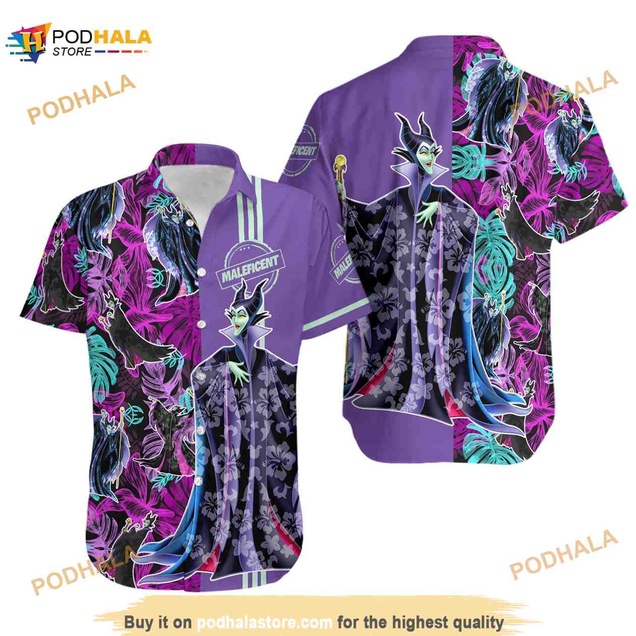 Maleficent-Villains-Floral-Hawaiian-Shirt-Beach-Pattern-Disney-Button-Down-Shirt.jpg