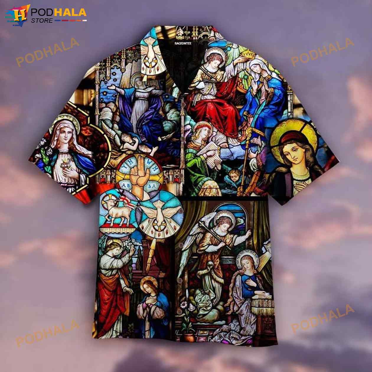 Marys-Coronation-Religious-Stained-Glass-Window-3D-Funny-Hawaiian-Shirt.jpg