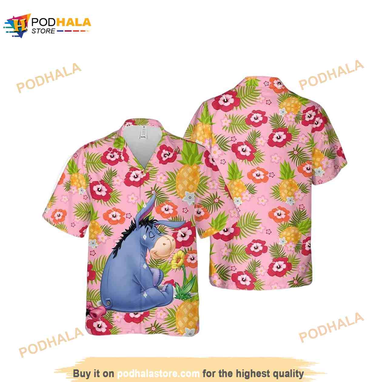 Men-Eeyore-Character-Bear-The-Pooh-Red-Flower-Pineapple-Yellow-Funny-Hawaiian-Shirt.jpg