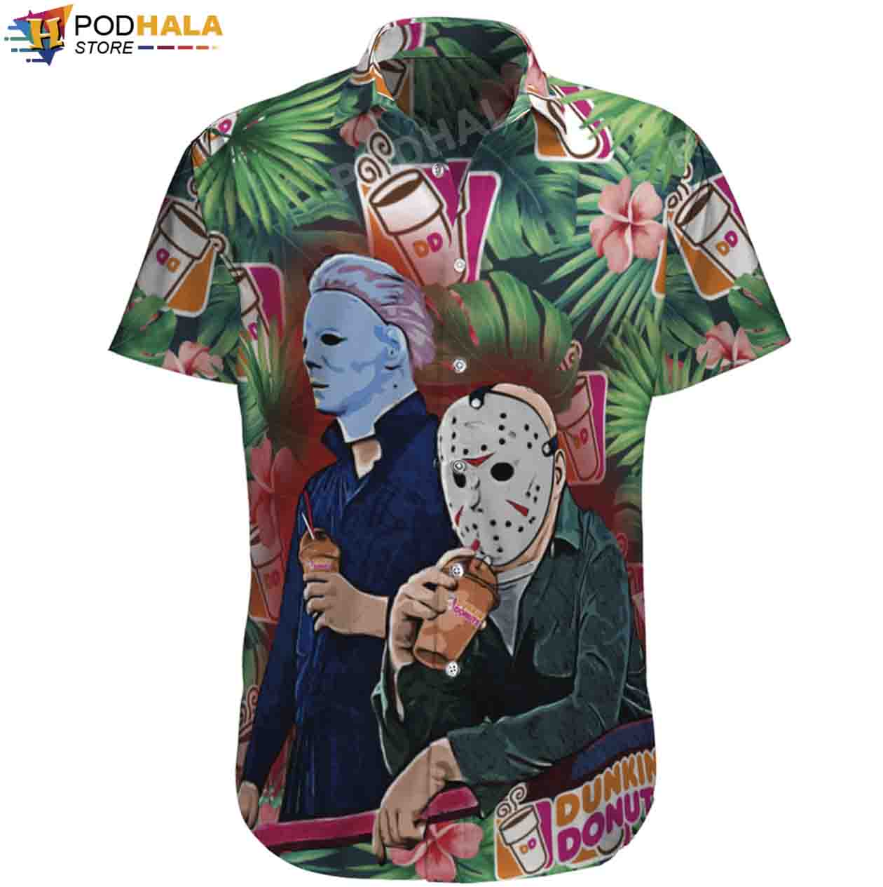 Michael-Myers-Jason-Voorhees-Dunkin-Donuts-Halloween-Gifts-Hawaiian-Shirt.jpg