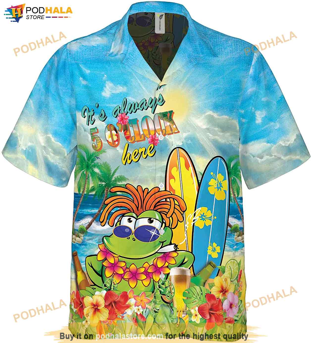 Ocean-Life-Its-Always-5-Oclock-Here-Funny-Funny-Hawaiian-Shirt.jpg