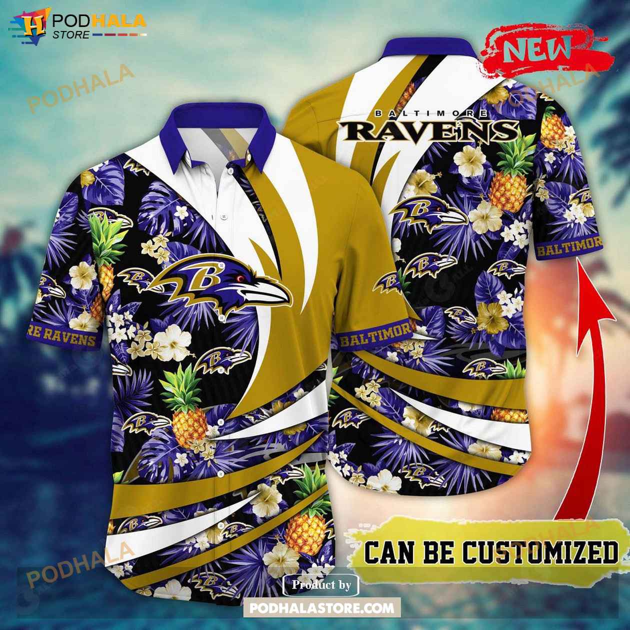 Personalized-Name-Baltimore-Ravens-NFL-Pineapple-Summer-Hawaiian-Shirt-For-Football-Lovers.jpg