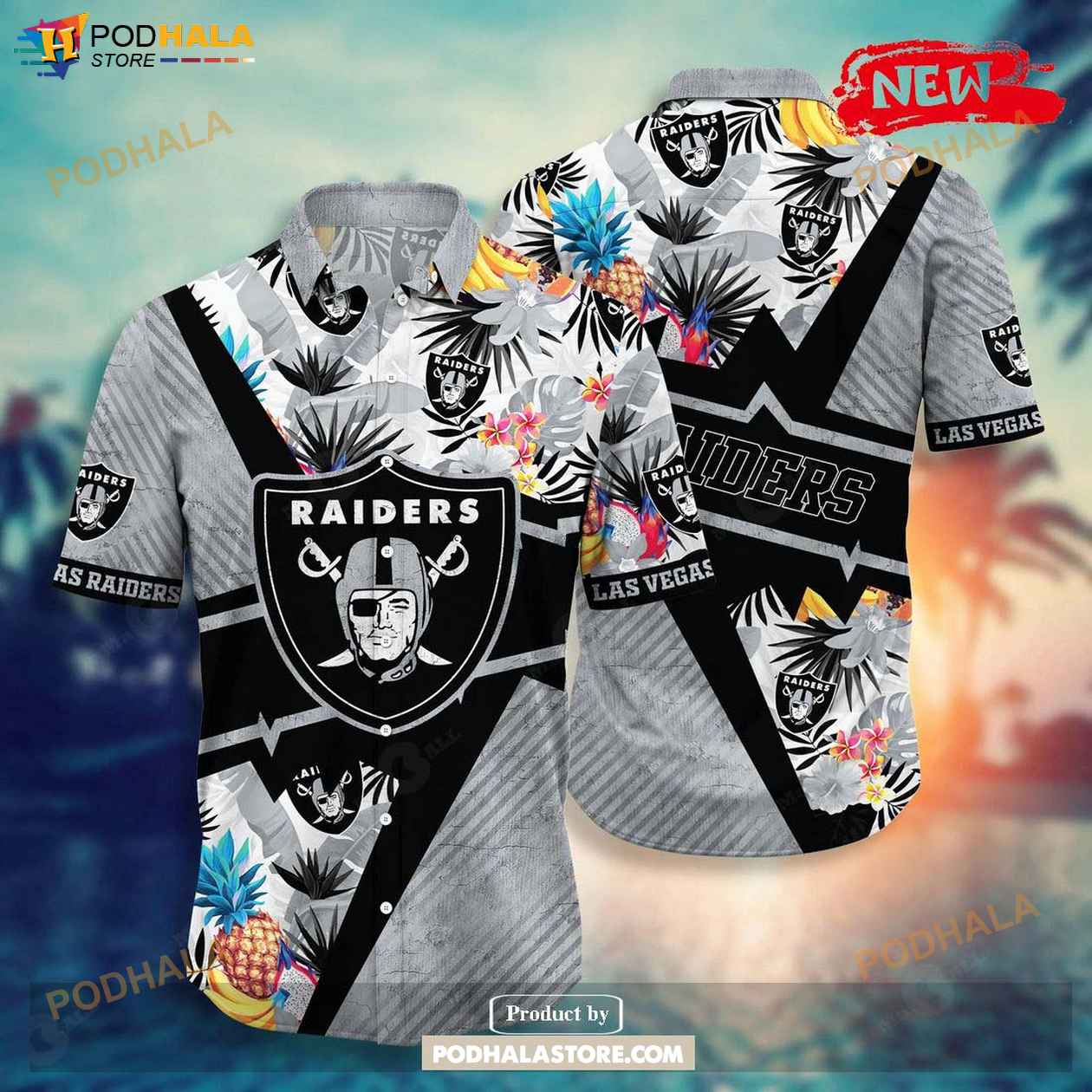Personalized-Name-Las-Vegas-Raiders-NFL-Flower-Mix-Black-Summer-Football-Hawaiian-Shirt.jpg