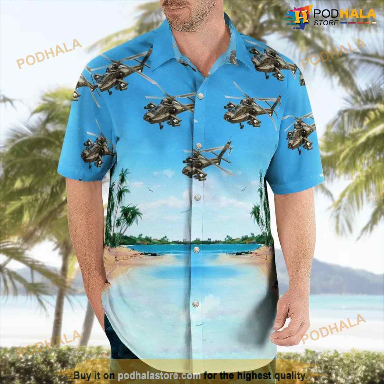 RNLAF Koninklijke Luchtmacht Boeing AH-64D Apache Longbow Aloha Hawaiian Shirt