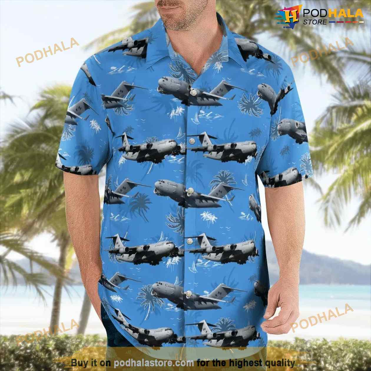 Royal-Canadian-Air-Force-Boeing-Cc-177-Globemaster-Iii-C-17a-Button-Up-Hawaiian-Shirt-1.jpg