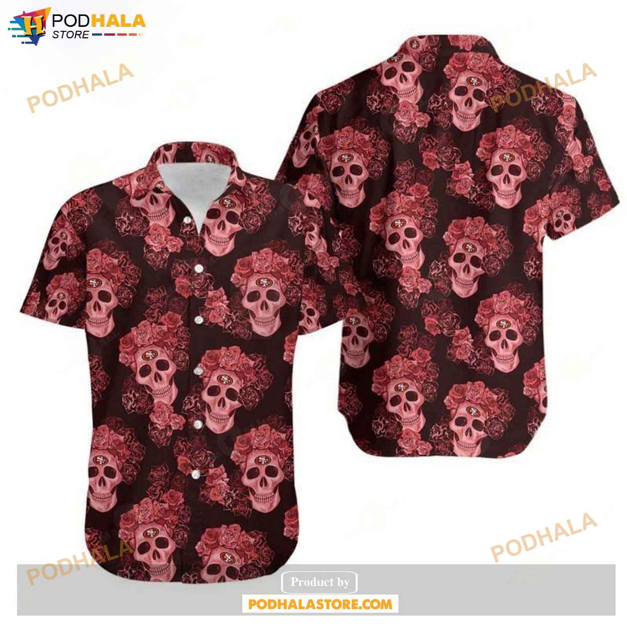 San-Francisco-49ers-Mystery-Skull-And-Flower-Hawaii-Shirts.jpg