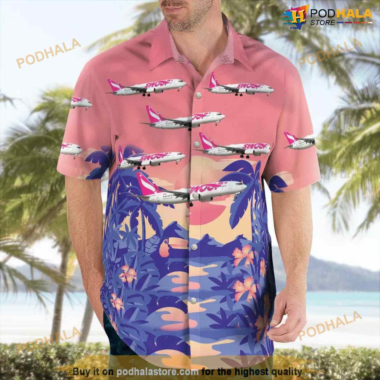 Swoop (airline) Boeing 737-8CT Cheap Hawaiian Shirt
