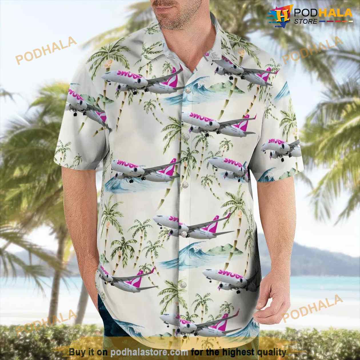 Swoop (airline) Boeing 737 MAX 8 Hawaiian Shirt For Men And Women