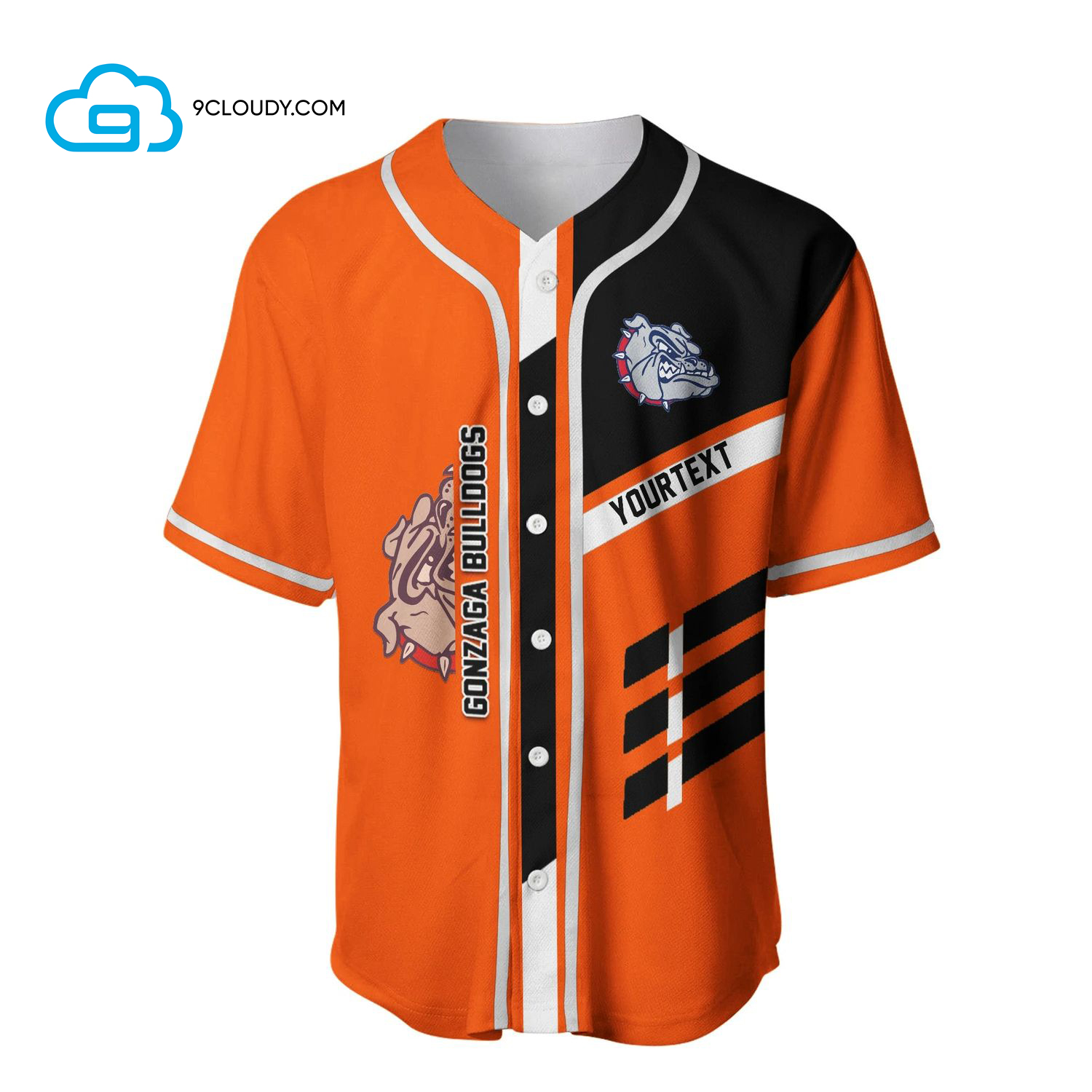 Gonzaga Bulldogs Full Printing Baseball Jersey - Sport Style Text - NCAA