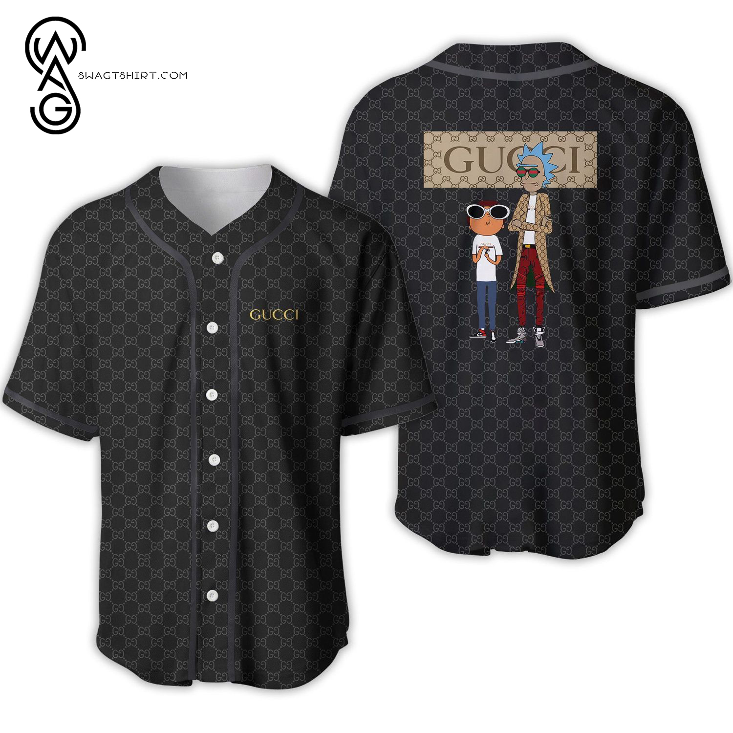 Gucci Rick and Morty Version Full Print Baseball Jersey