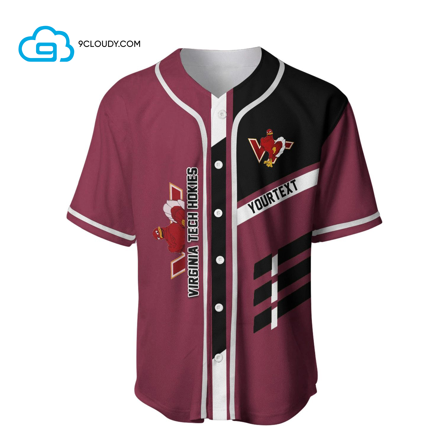 Virginia Tech Hokies Full Printing Baseball Jersey - Sport Style Text - NCAA