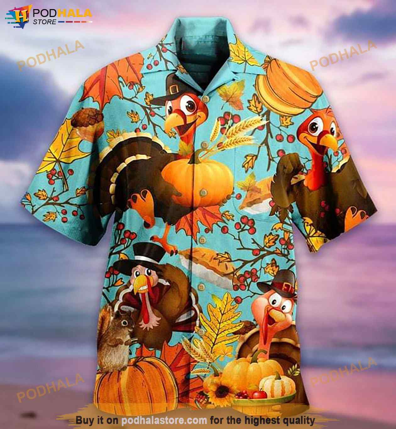 Turkey-And-Pumpkin-Print-Hawaiian-Shirt-Tropical-Shirt.jpg